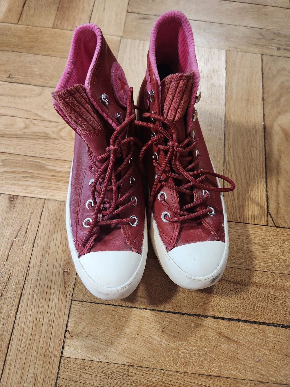 Converse CTAS Lugged Winter GTX Waterproof Leather High Top Red Pink 7.5 565007C